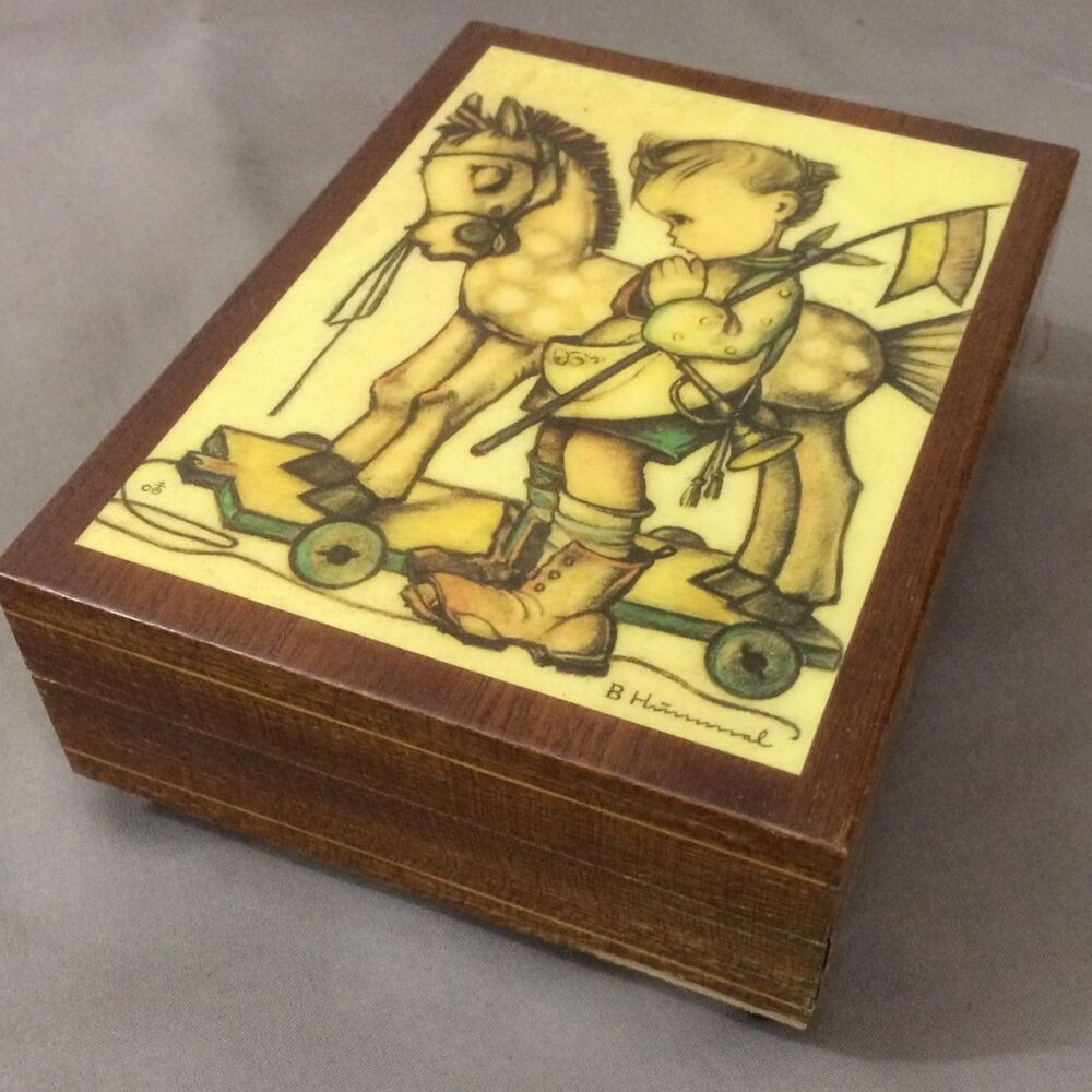 Vintage 60s Hummel Music Box Impossible Dream Italy Ars Sacra Boy Hobby Horse